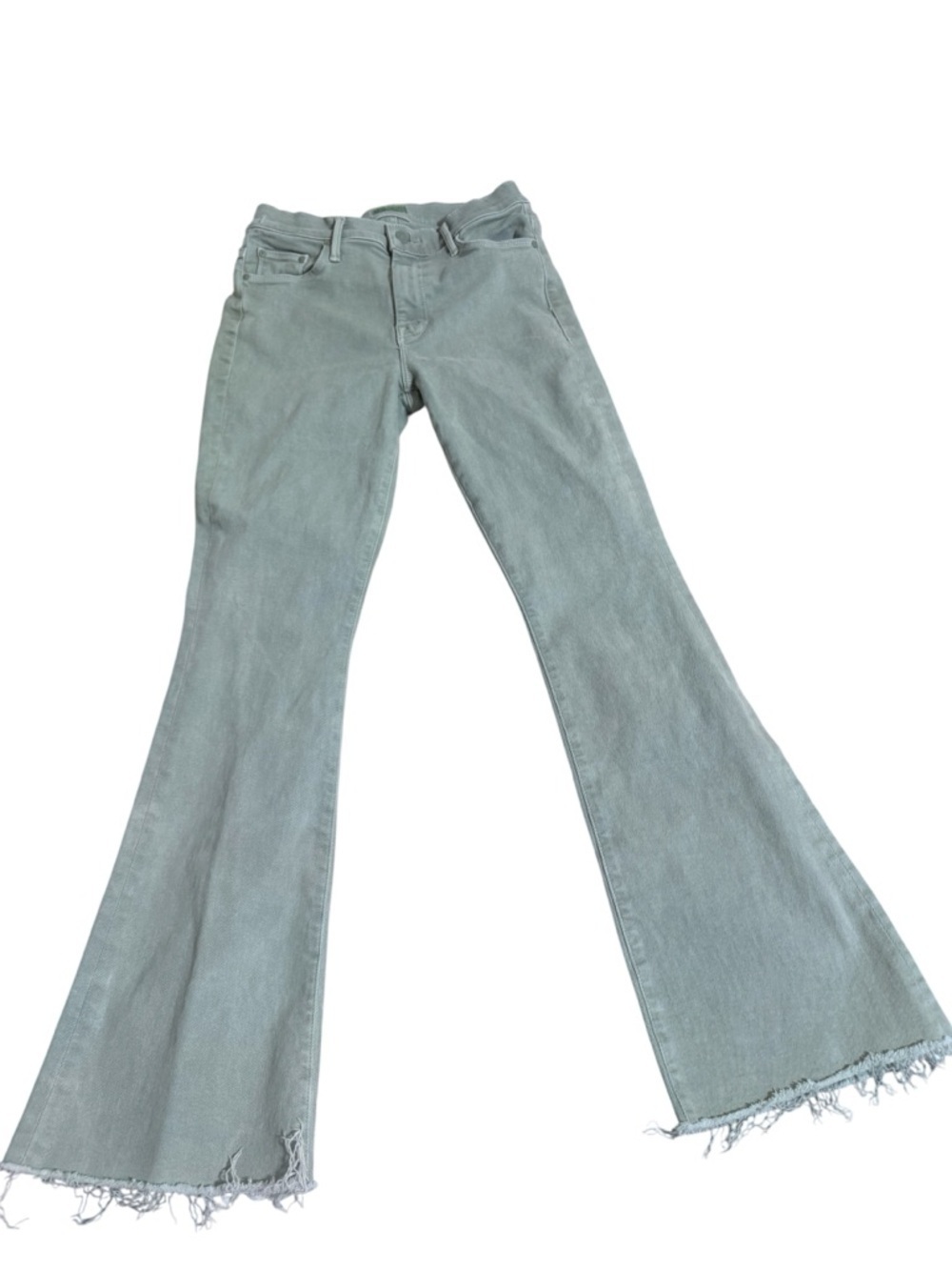 MOTHER High-Rise Sage Green Flare Jeans - Picture 2 of 11